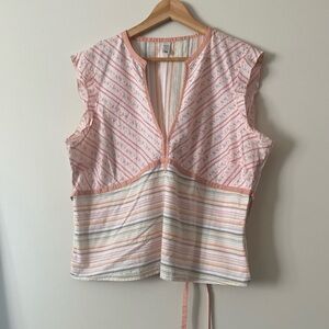 Striped Pink and White Tank Top